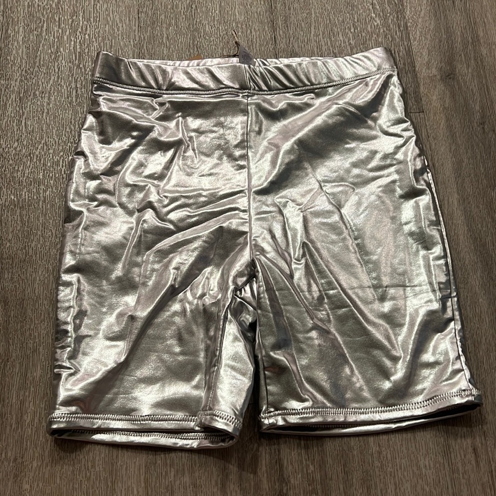 NWT SKIMS Metallic Bike Swim Shorts Sz M